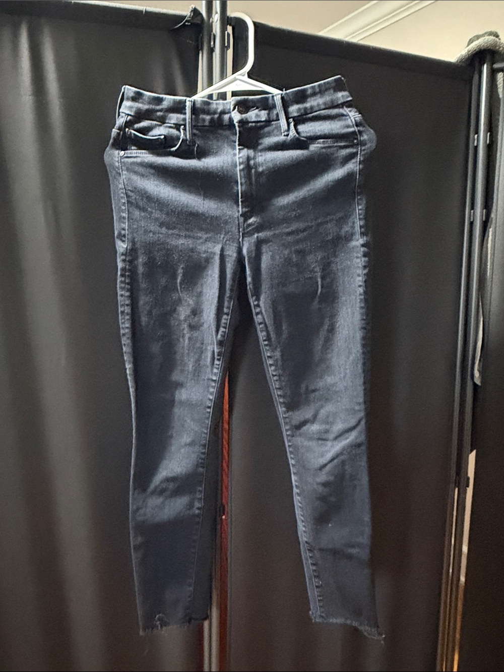 MOTHER Dark Blue High-Rise Skinny Jeans
